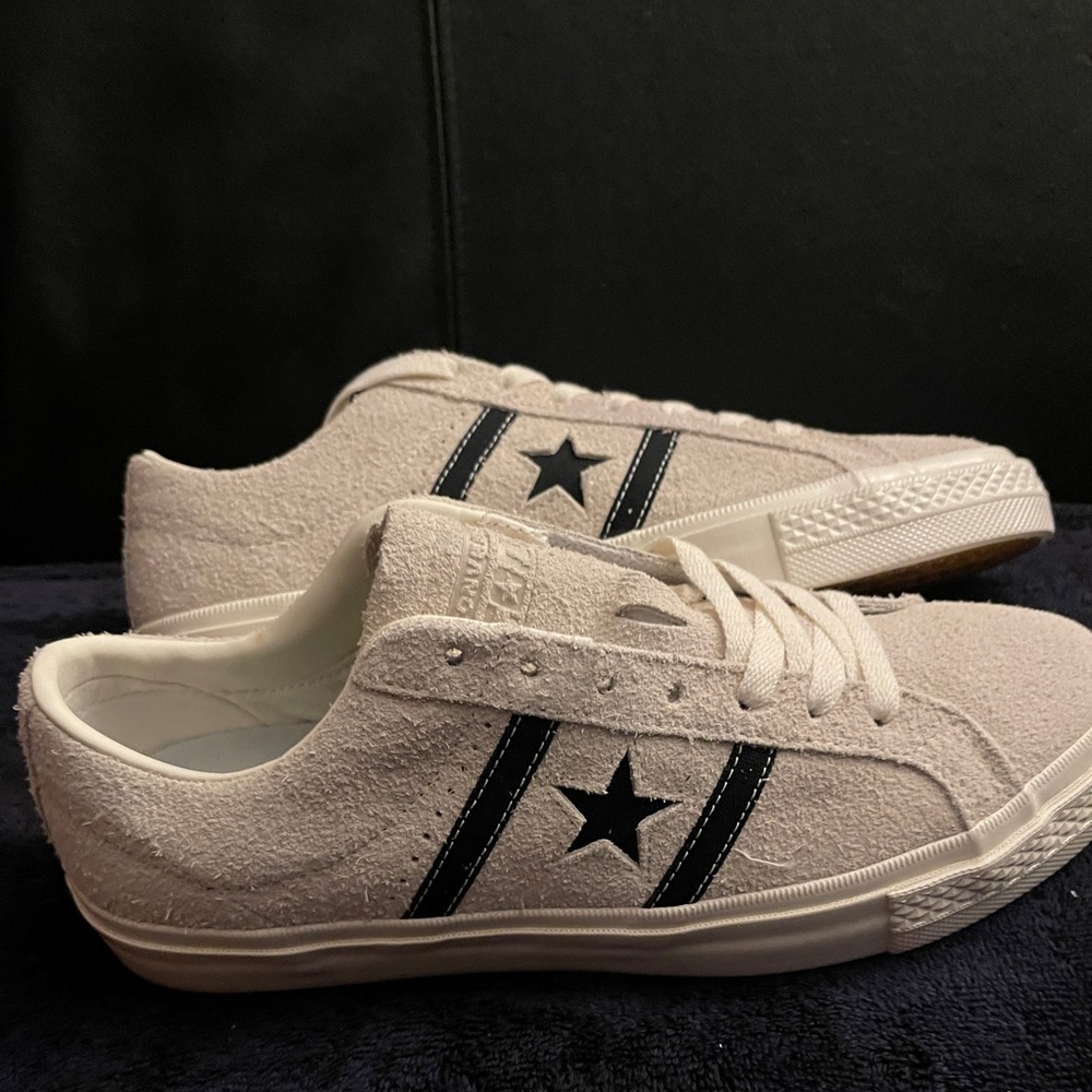 Converse One Star Academy Pro Suede Shoes Cream/Navy Men Size 9 NWOB